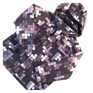 North Face Rain Jacket Wind Breaker, Black/Grey